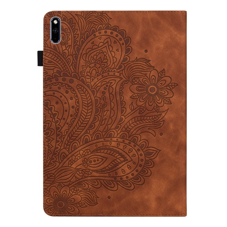 For Huawei MatePad 10.4 Peacock Embossed Pattern TPU + PU Leather Tablet Case