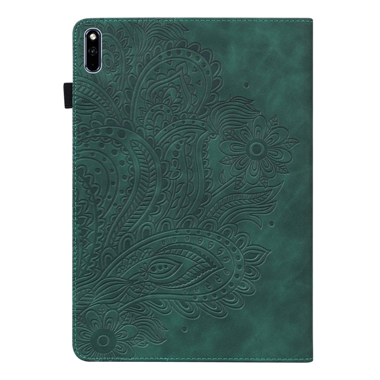 For Huawei MatePad 10.4 Peacock Embossed Pattern TPU + PU Leather Tablet Case