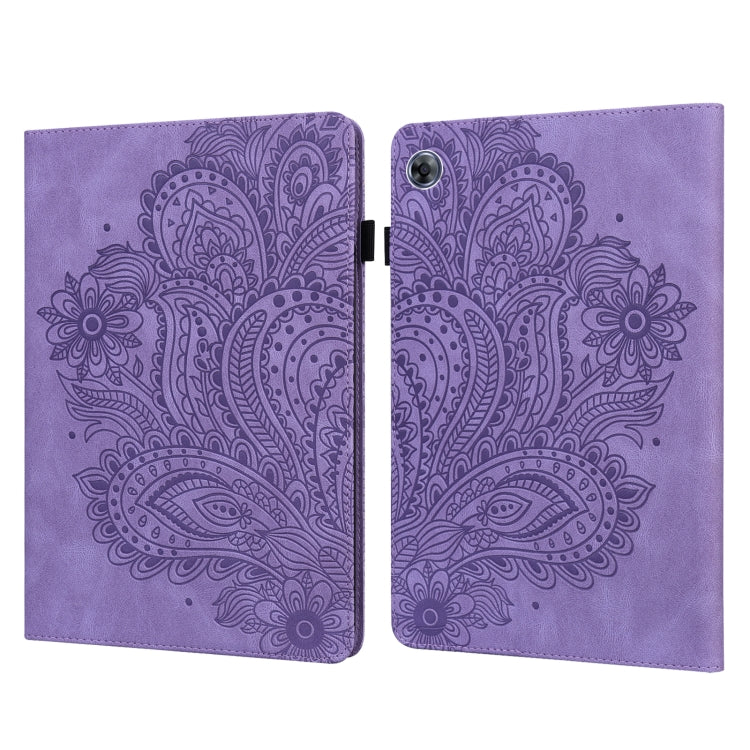 For Huawei MatePad T8 8.0 2020 Peacock Embossed Pattern TPU + PU Leather Tablet Case