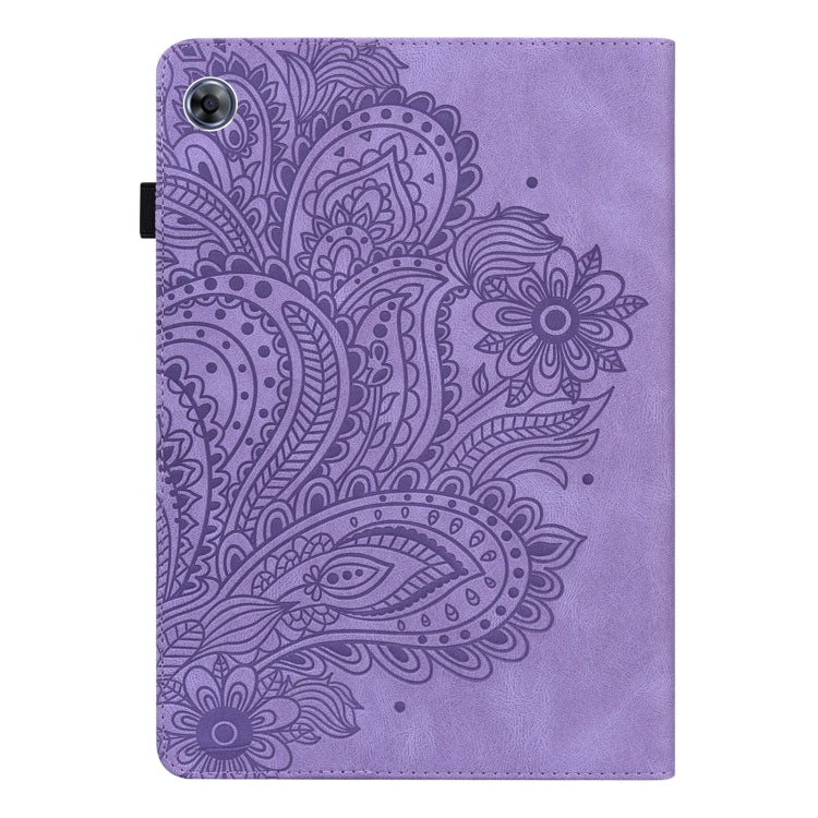 For Huawei MatePad T8 8.0 2020 Peacock Embossed Pattern TPU + PU Leather Tablet Case