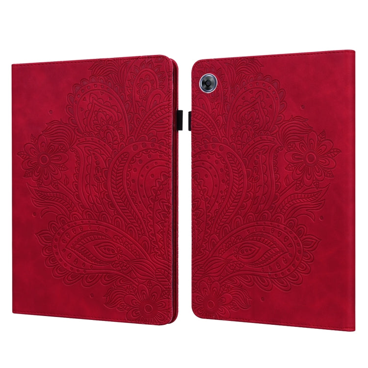 For Huawei MatePad T8 8.0 2020 Peacock Embossed Pattern TPU + PU Leather Tablet Case