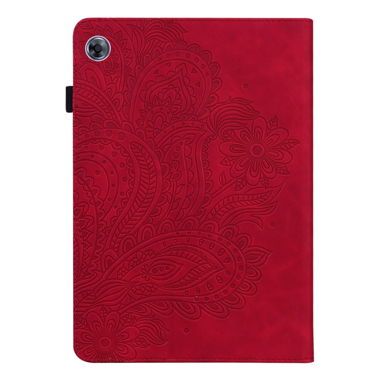 For Huawei MatePad T8 8.0 2020 Peacock Embossed Pattern TPU + PU Leather Tablet Case