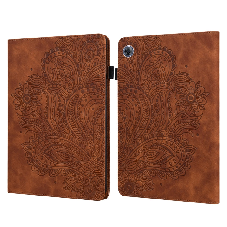 For Huawei MatePad T8 8.0 2020 Peacock Embossed Pattern TPU + PU Leather Tablet Case