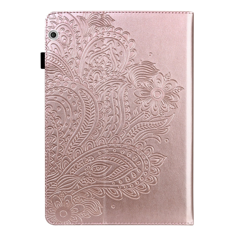 For Huawei MediaPad T3 10 Peacock Embossed Pattern TPU + PU Leather Tablet Case