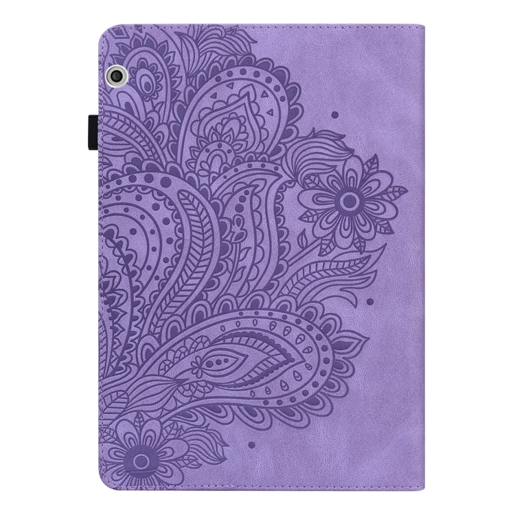 For Huawei MediaPad T3 10 Peacock Embossed Pattern TPU + PU Leather Tablet Case