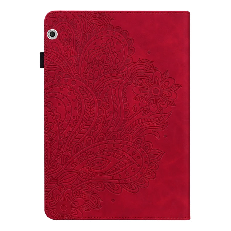 For Huawei MediaPad T3 10 Peacock Embossed Pattern TPU + PU Leather Tablet Case