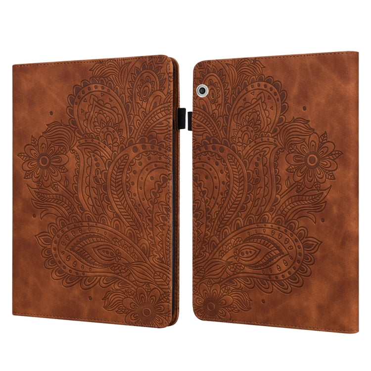 For Huawei MediaPad T3 10 Peacock Embossed Pattern TPU + PU Leather Tablet Case