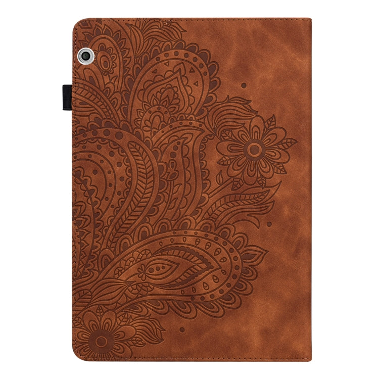 For Huawei MediaPad T3 10 Peacock Embossed Pattern TPU + PU Leather Tablet Case