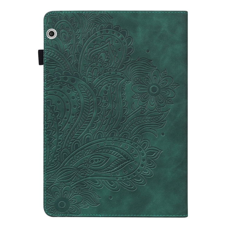 For Huawei MediaPad T3 10 Peacock Embossed Pattern TPU + PU Leather Tablet Case