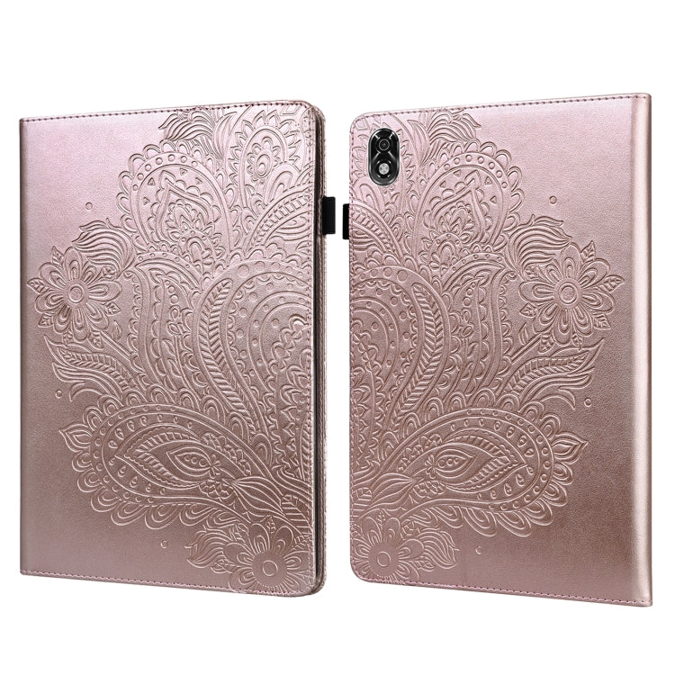 For Lenovo Legion Y700 Peacock Embossed Pattern TPU + PU Leather Tablet Case