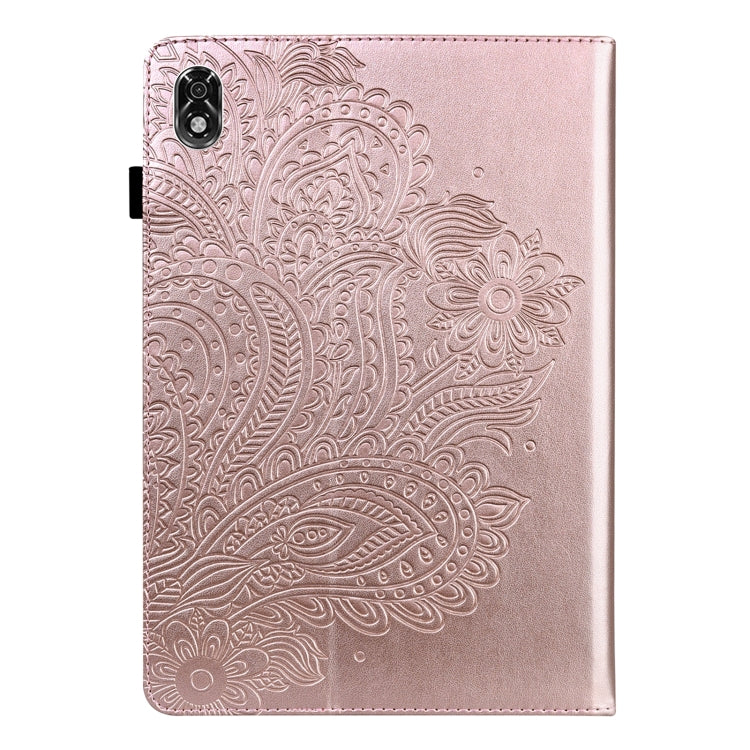 For Lenovo Legion Y700 Peacock Embossed Pattern TPU + PU Leather Tablet Case
