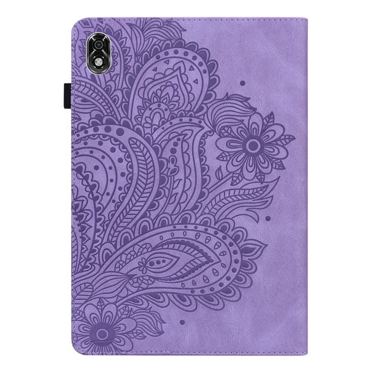 For Lenovo Legion Y700 Peacock Embossed Pattern TPU + PU Leather Tablet Case