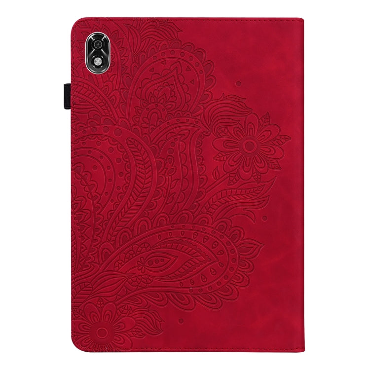 For Lenovo Legion Y700 Peacock Embossed Pattern TPU + PU Leather Tablet Case