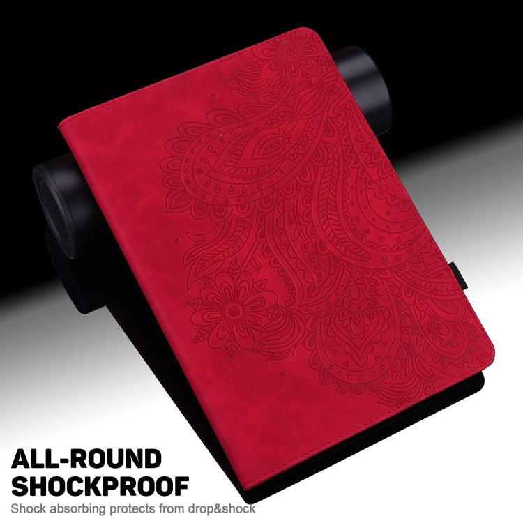 For Lenovo Legion Y700 Peacock Embossed Pattern TPU + PU Leather Tablet Case