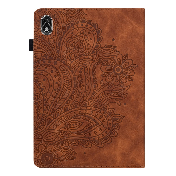 For Lenovo Legion Y700 Peacock Embossed Pattern TPU + PU Leather Tablet Case
