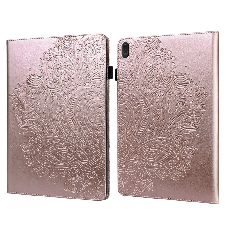 For Lenovo Tab E10 TB-X104F Peacock Embossed Pattern TPU + PU Leather Tablet Case