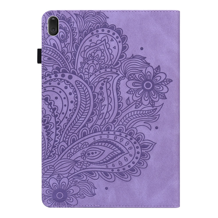 For Lenovo Tab E10 TB-X104F Peacock Embossed Pattern TPU + PU Leather Tablet Case