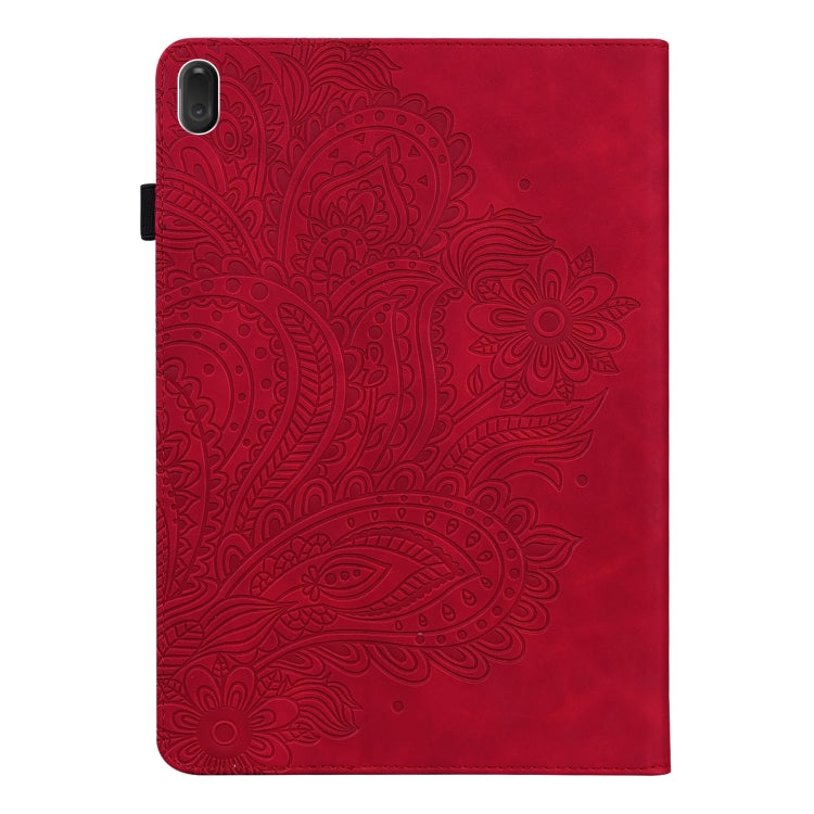 For Lenovo Tab E10 TB-X104F Peacock Embossed Pattern TPU + PU Leather Tablet Case