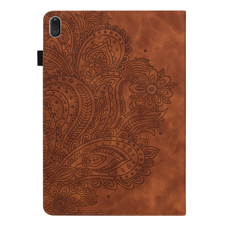 For Lenovo Tab E10 TB-X104F Peacock Embossed Pattern TPU + PU Leather Tablet Case