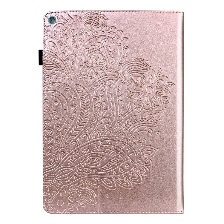 For Amazon Fire HD 10 2017 / 2019 Peacock Embossed Pattern Leather Tablet Case with Sleep / Wake-up Function