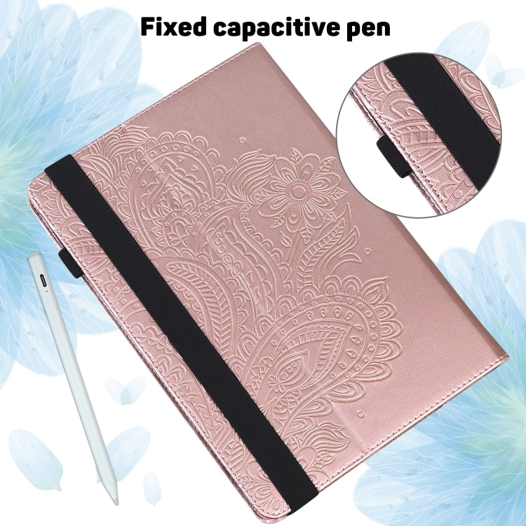 For Amazon Fire HD 10 2017 / 2019 Peacock Embossed Pattern Leather Tablet Case with Sleep / Wake-up Function