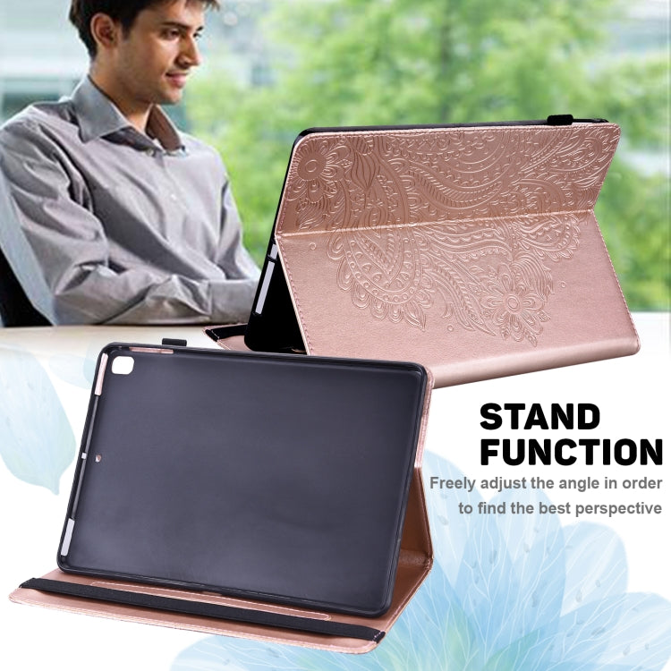 For Amazon Fire HD 10 2017 / 2019 Peacock Embossed Pattern Leather Tablet Case with Sleep / Wake-up Function