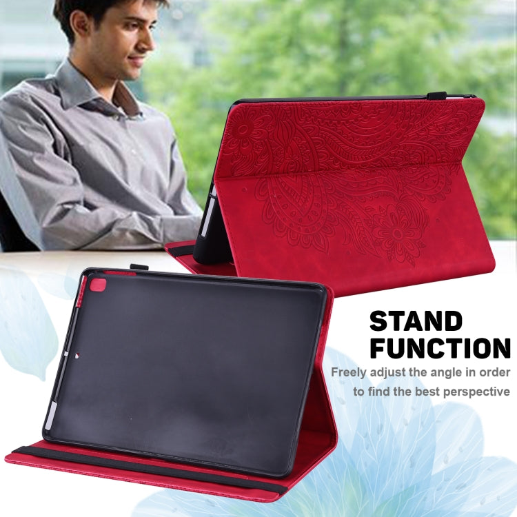For Amazon Fire HD 10 2017 / 2019 Peacock Embossed Pattern Leather Tablet Case with Sleep / Wake-up Function