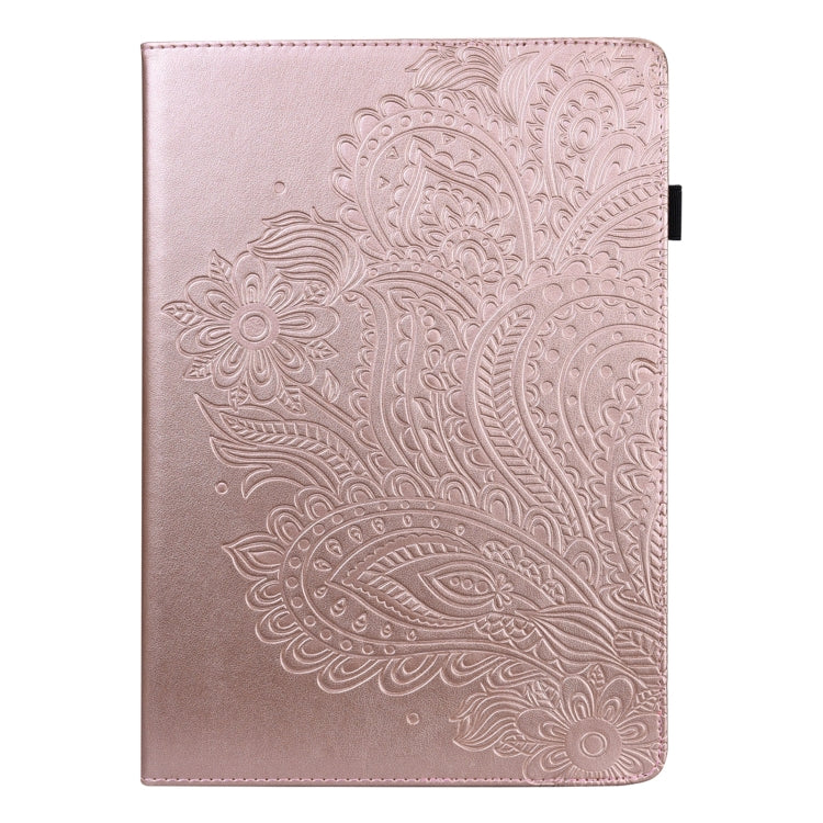 For Amazon Fire HD 8 2020 / HD 8 Plus 2020 Peacock Embossed Pattern Leather Tablet Case with Sleep / Wake-up Function