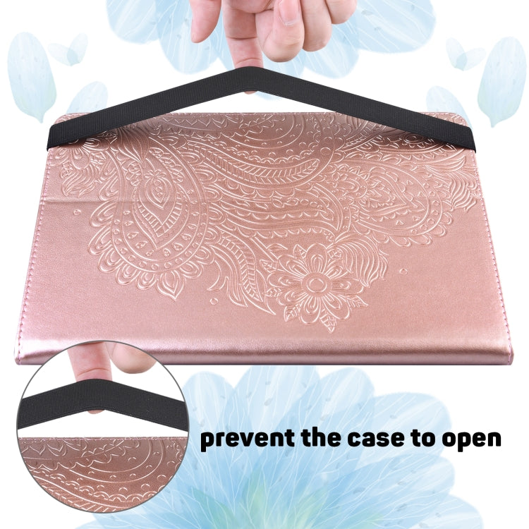 For Amazon Fire HD 8 2020 / HD 8 Plus 2020 Peacock Embossed Pattern Leather Tablet Case with Sleep / Wake-up Function