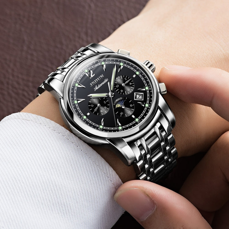 JIN SHI DUN 8750 Men Fashion Waterproof Luminous Mechanical Watch