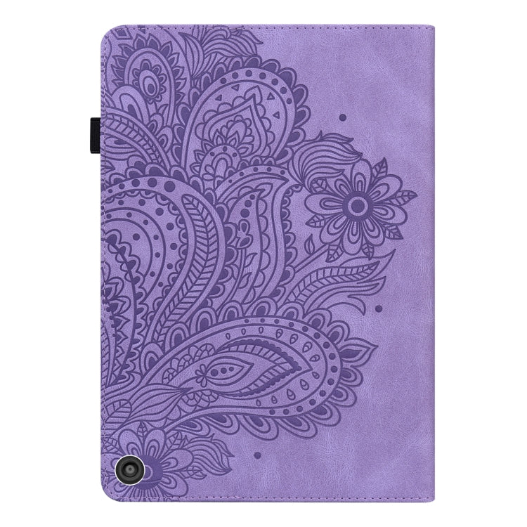 For Amazon Fire HD 10 2021 / HD 10 Plus 2021 Peacock Embossed Pattern Leather Tablet Case