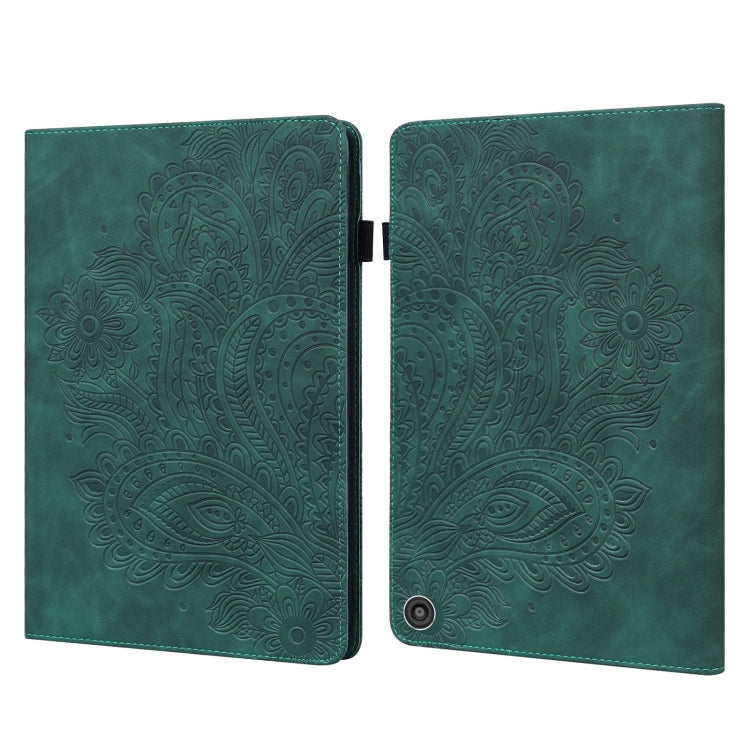 For Amazon Fire HD 10 2021 / HD 10 Plus 2021 Peacock Embossed Pattern Leather Tablet Case