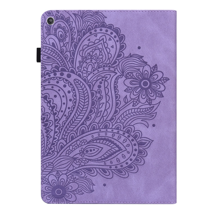 For Amazon Fire HD 8 2017 Peacock Embossed Pattern Leather Tablet Case
