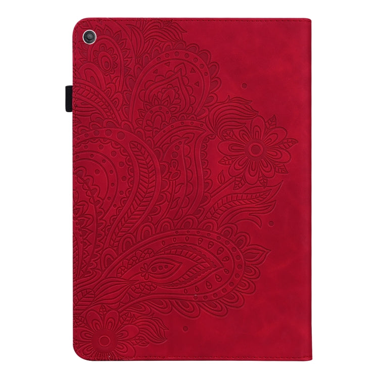 For Amazon Fire HD 8 2017 Peacock Embossed Pattern Leather Tablet Case