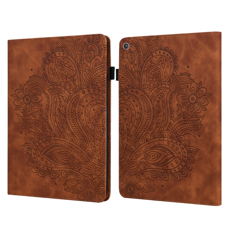 For Amazon Fire HD 8 2017 Peacock Embossed Pattern Leather Tablet Case