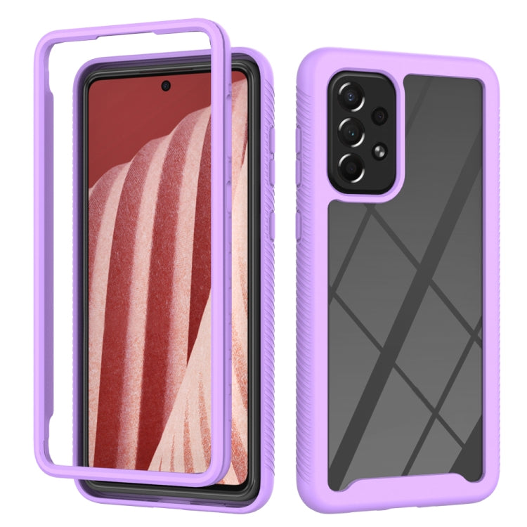 For Samsung Galaxy A73 5G Starry Sky Solid Color Series Shockproof PC + TPU Phone Case