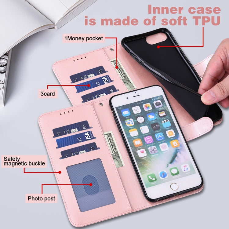 For iPhone X / XS Tree & Deer Pattern Pressed Printing Horizontal Flip Leather Phone Case