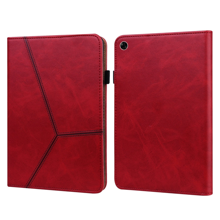 For OPPO Pad 10.4 inch Solid Color Embossed Striped Leather Case