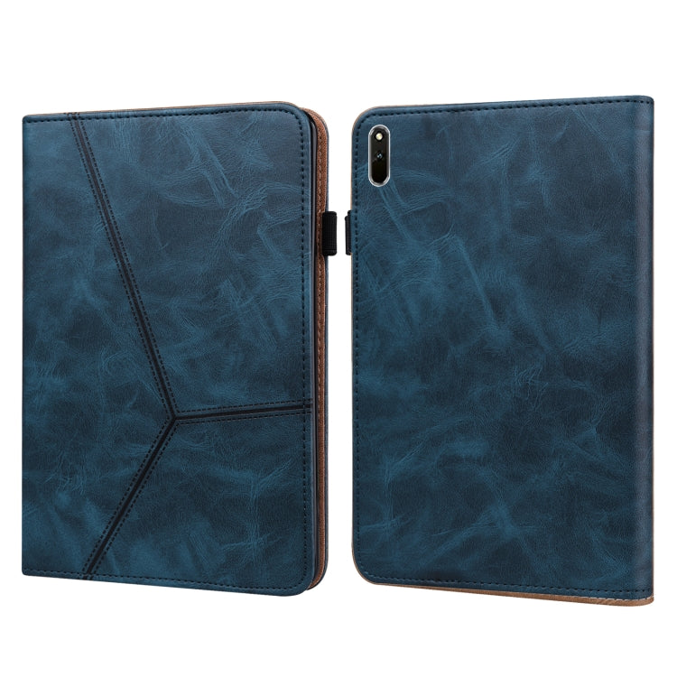 For Huawei MatePad 10.8 (2021) Solid Color Embossed Striped Leather Case