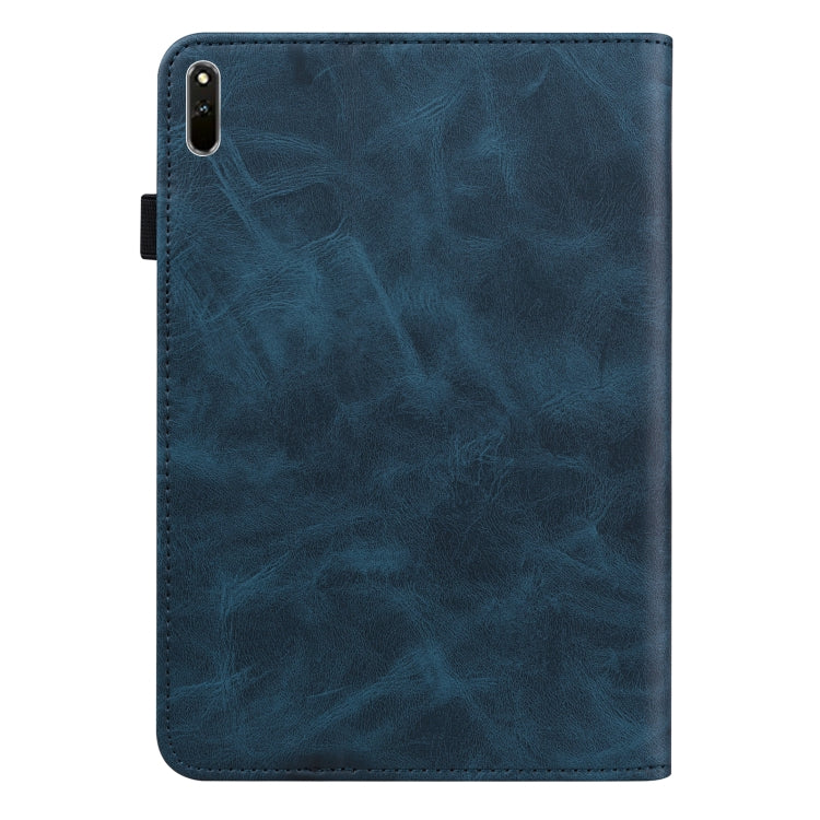 For Huawei MatePad 10.8 (2021) Solid Color Embossed Striped Leather Case