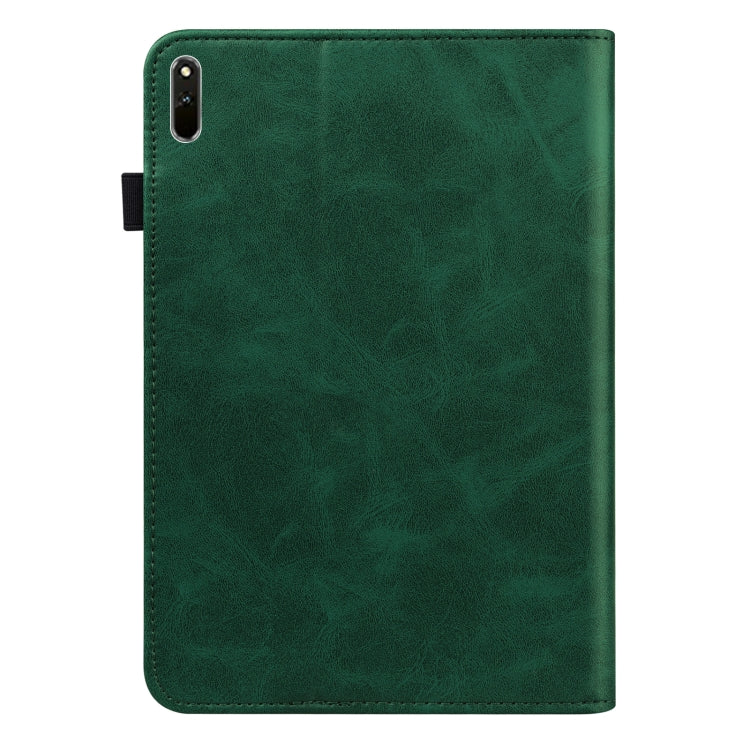For Huawei MatePad 10.8 (2021) Solid Color Embossed Striped Leather Case