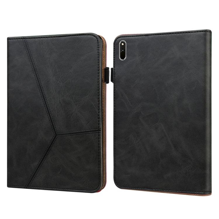 For Huawei MatePad 10.8 (2021) Solid Color Embossed Striped Leather Case