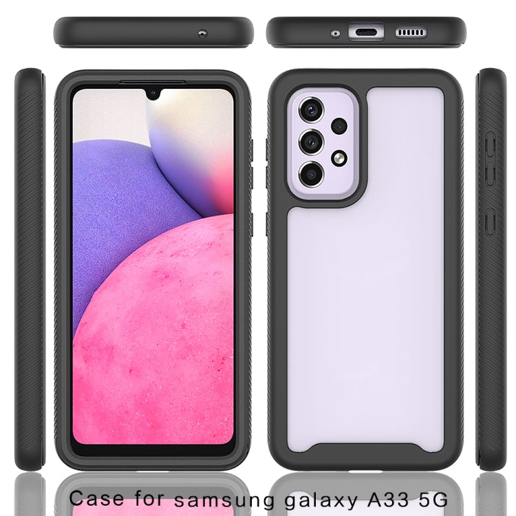 For Samsung Galaxy A33 5G Starry Sky Solid Color Series PC + TPU Phone Case with PET Film