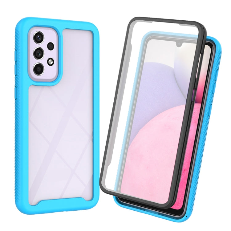 For Samsung Galaxy A73 5G Starry Sky Solid Color Series PC + TPU Phone Case with PET Film