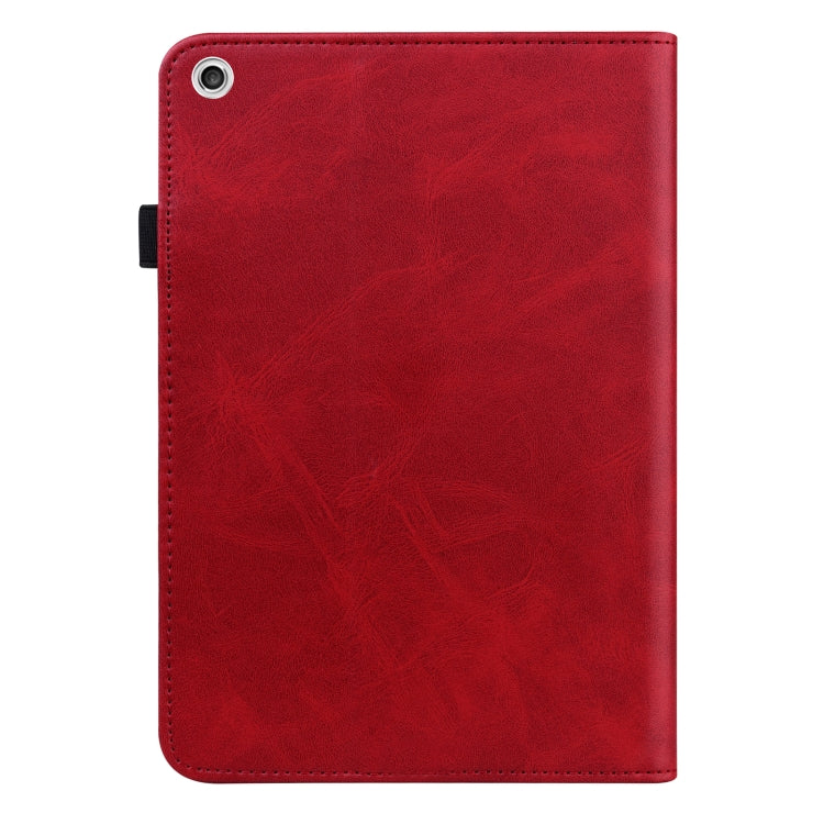 For Lenovo Tab M10 10.1 inch Solid Color Embossed Striped Leather Case