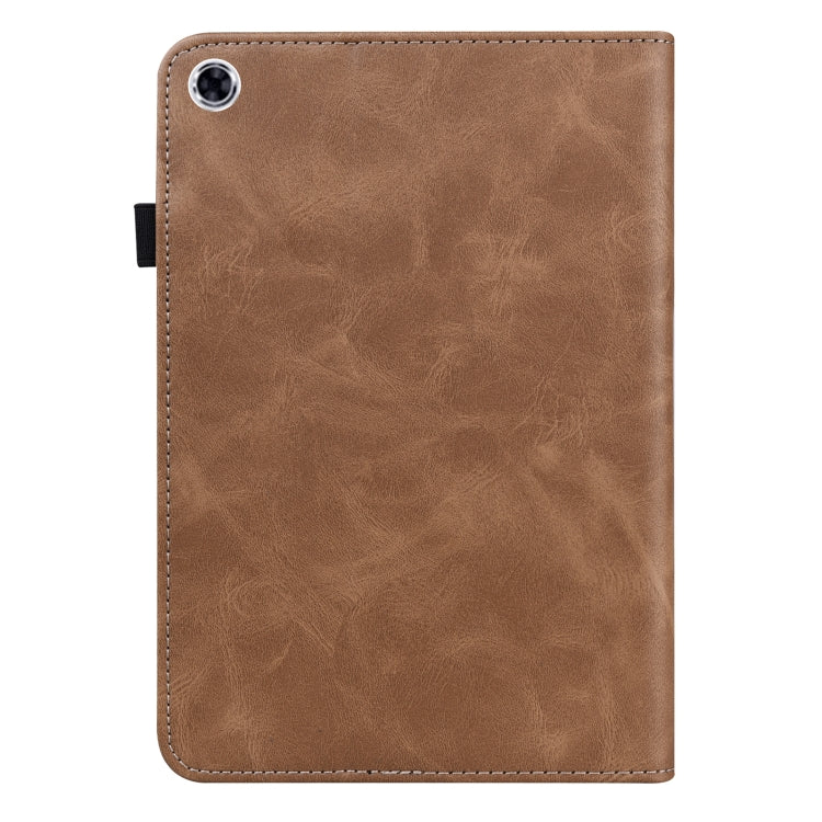 For Lenovo Tab M10 HD Gen 2 Solid Color Embossed Striped Leather Case