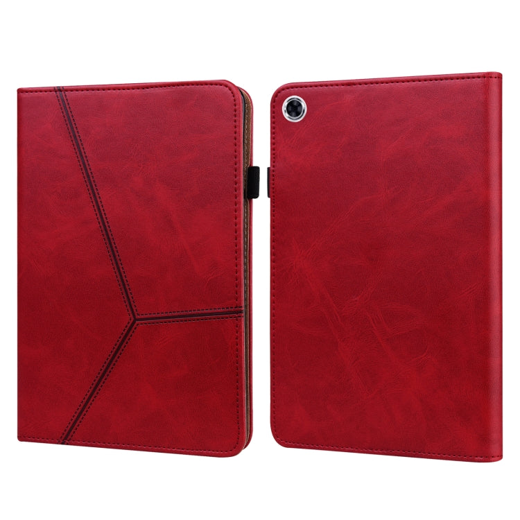 For Lenovo Tab M10 HD Gen 2 Solid Color Embossed Striped Leather Case