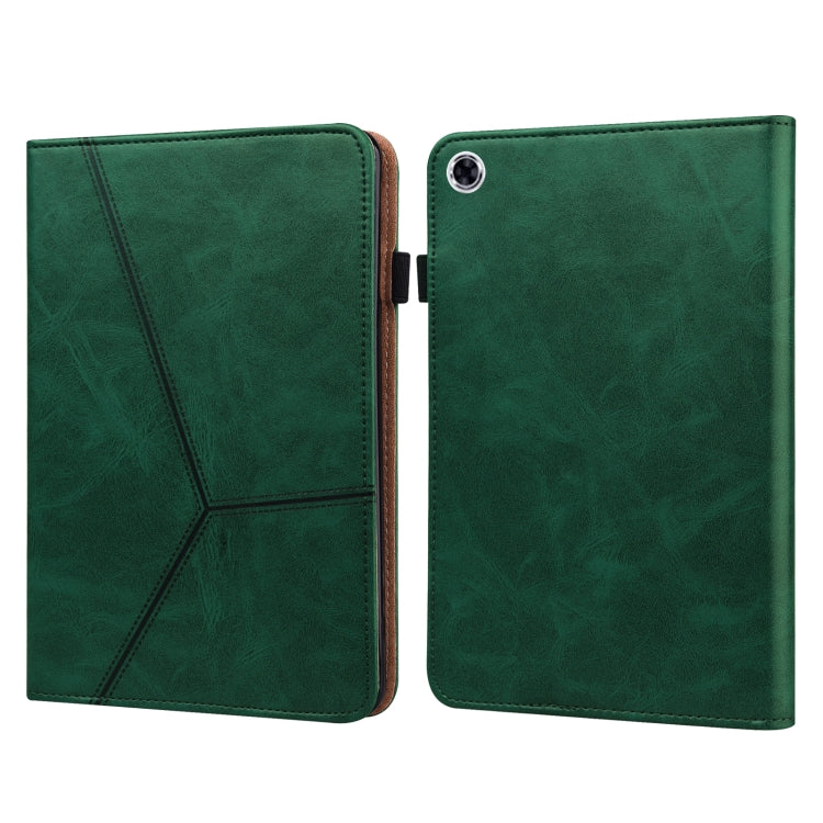 For Lenovo Tab M10 HD Gen 2 Solid Color Embossed Striped Leather Case