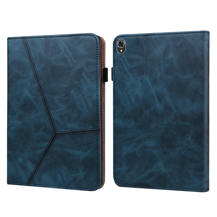 For Lenovo Tab K10 / M10 Plus / M10 FHD Plus Solid Color Embossed Striped Leather Case