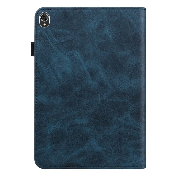 For Lenovo Tab K10 / M10 Plus / M10 FHD Plus Solid Color Embossed Striped Leather Case